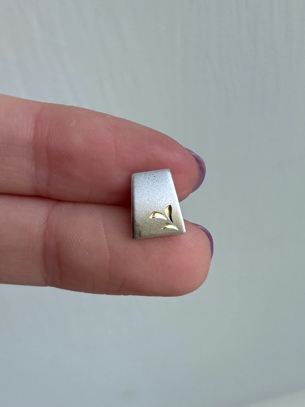 Sterling Silver Art Deco Hand Engraved Leaf Vintage Tie Tack Pin